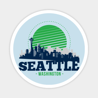 Retro Seattle, Washington Skyline Magnet